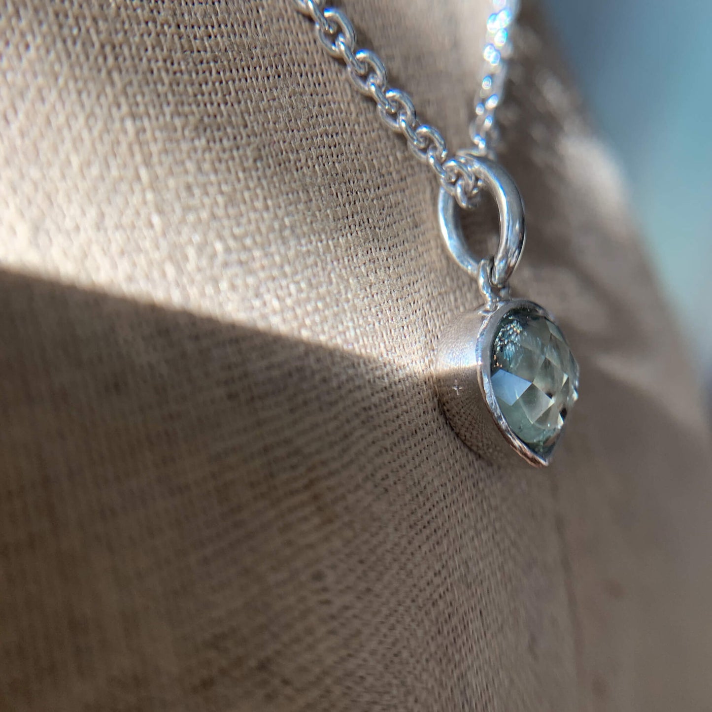 Pendentif Prasiolite Goutte Pietra