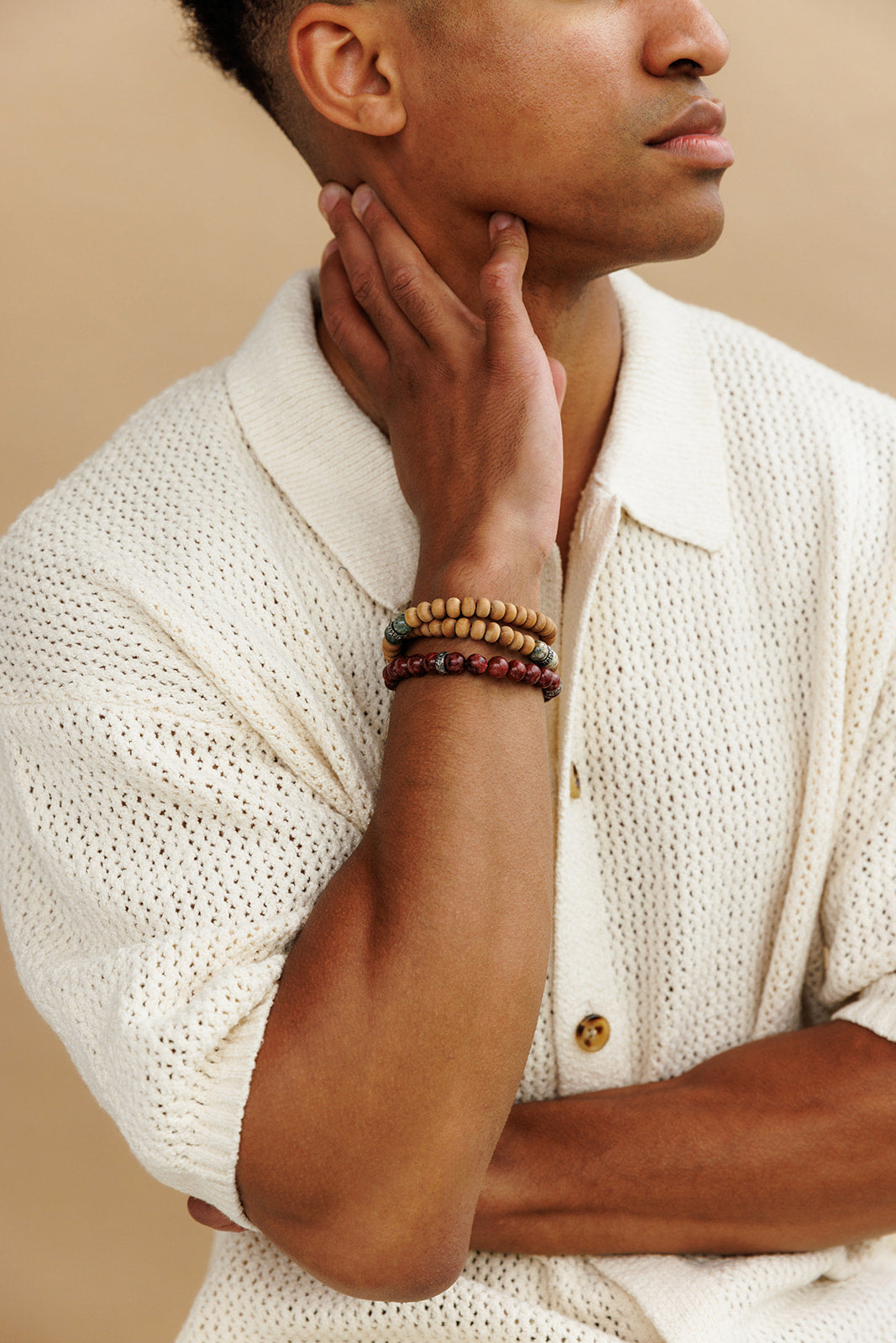 Bracelet enroulé en bois de santal