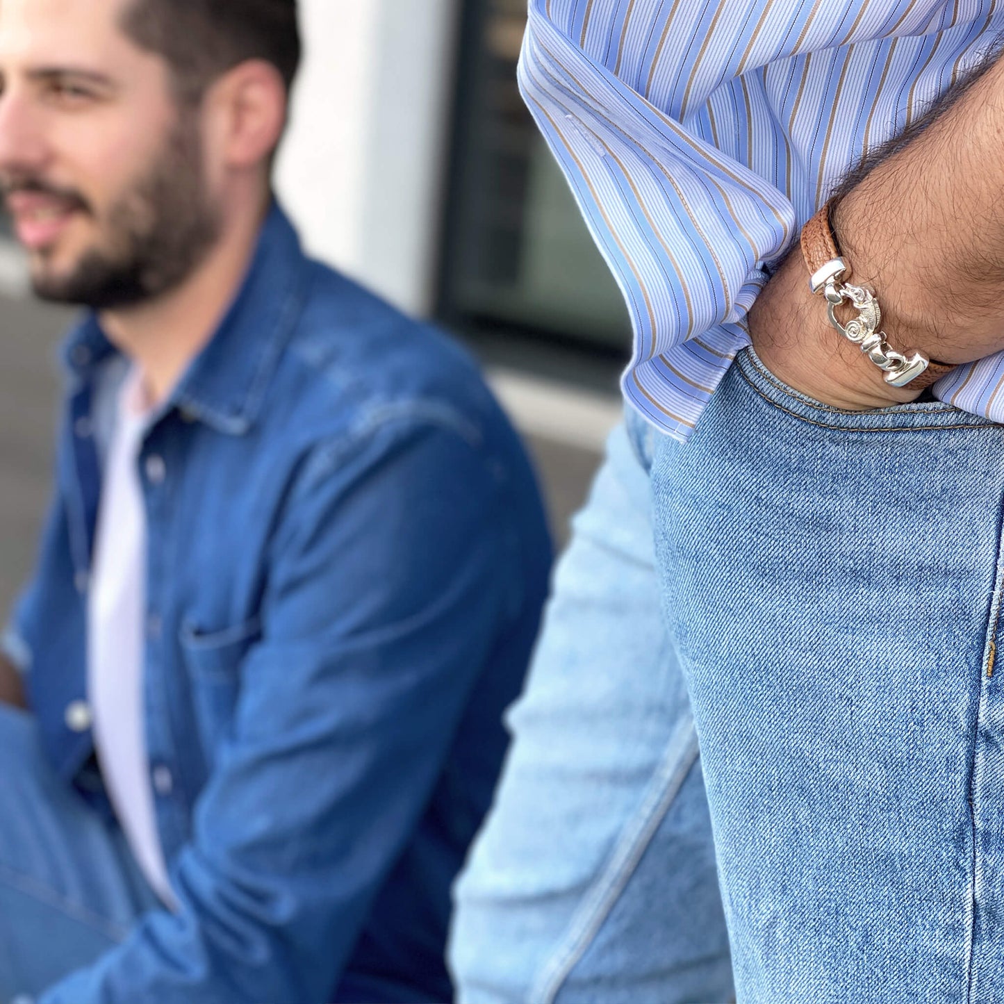 Bracelet en cuir caméléon