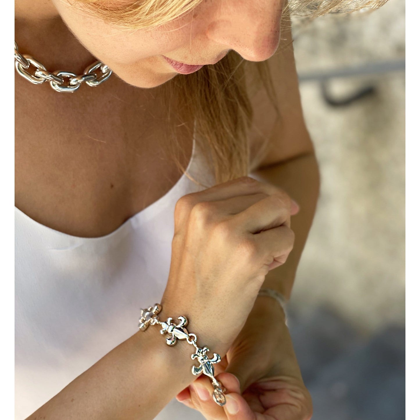 Bracelet en argent lys