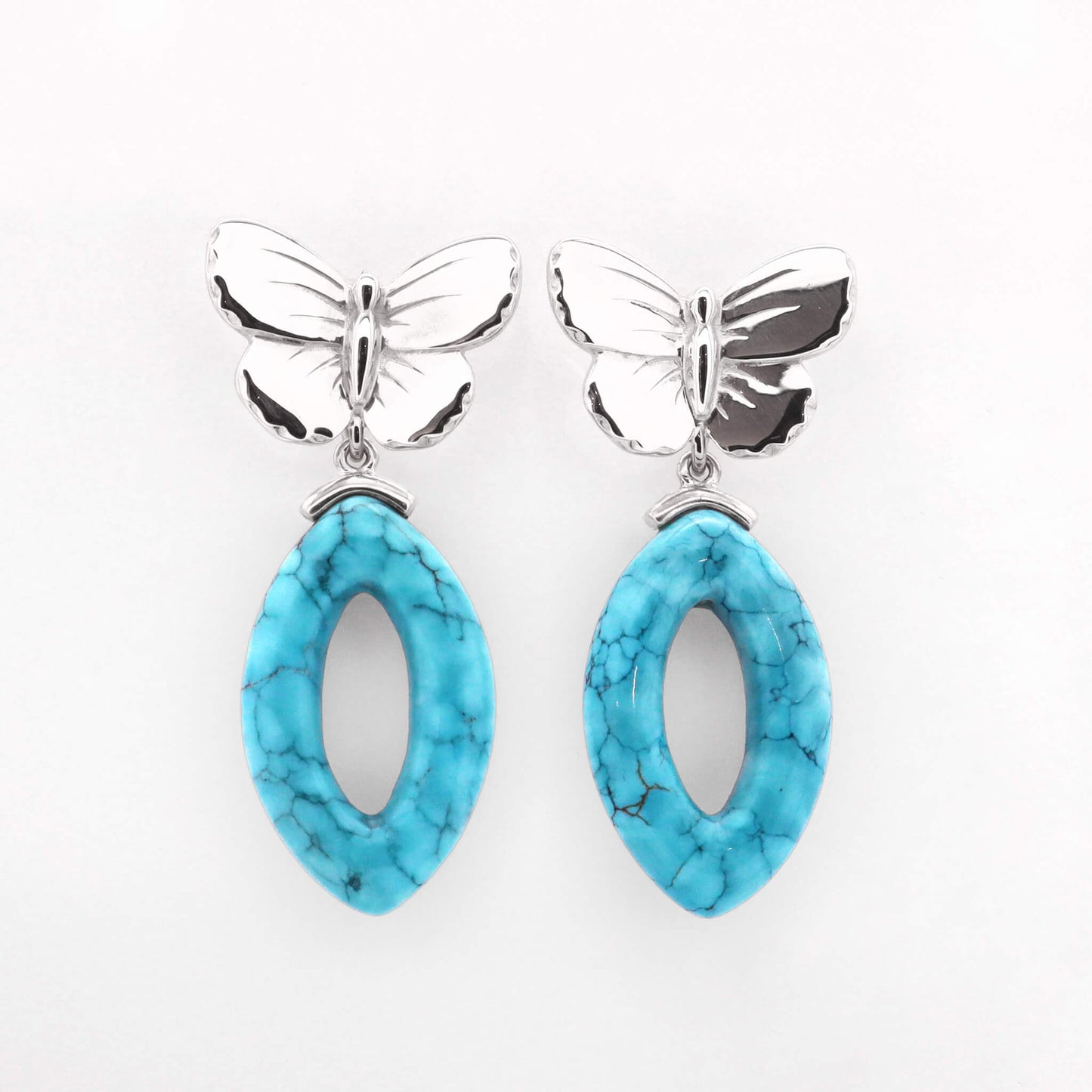 Pendentif créole turquoise