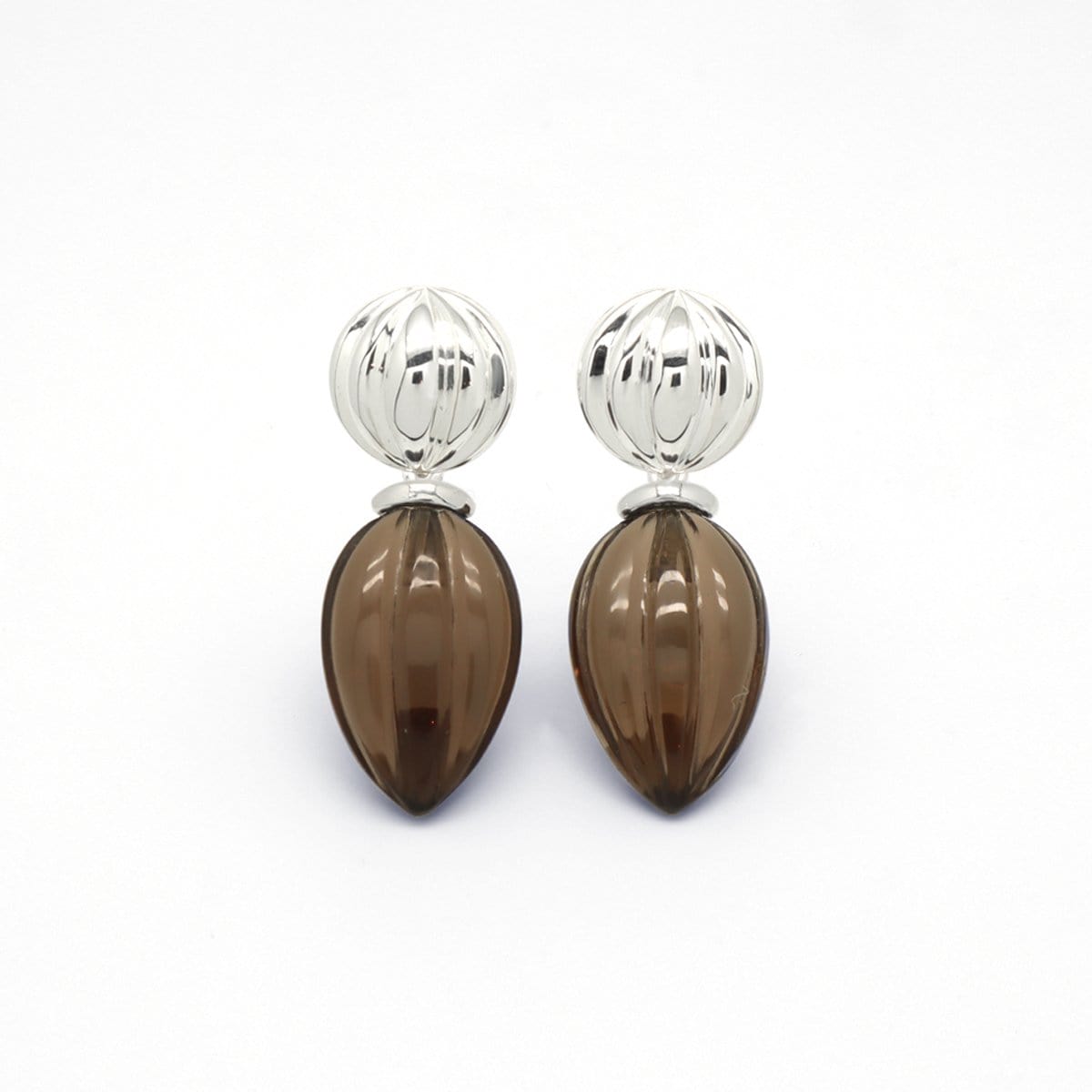 Pendentif gouttes de quartz fumé