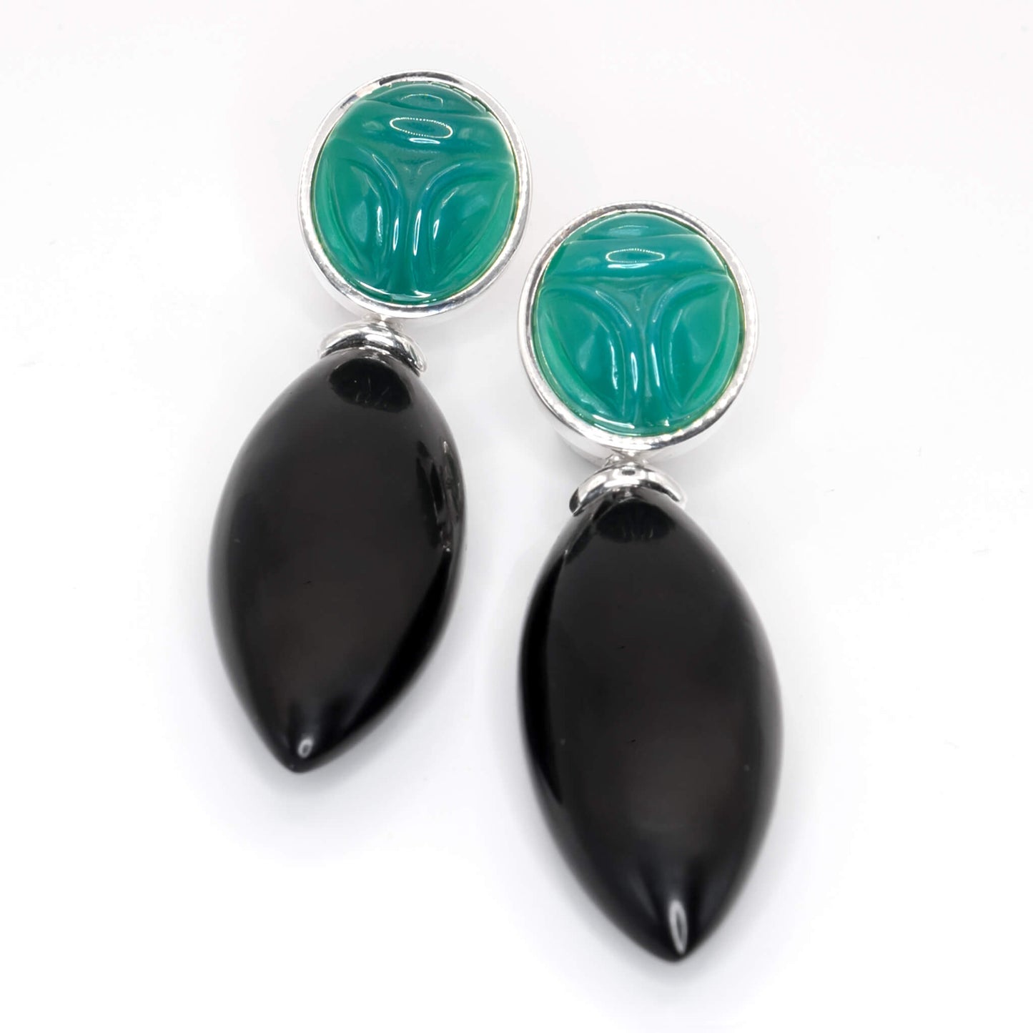 Boucles d'oreilles en agate scarabée