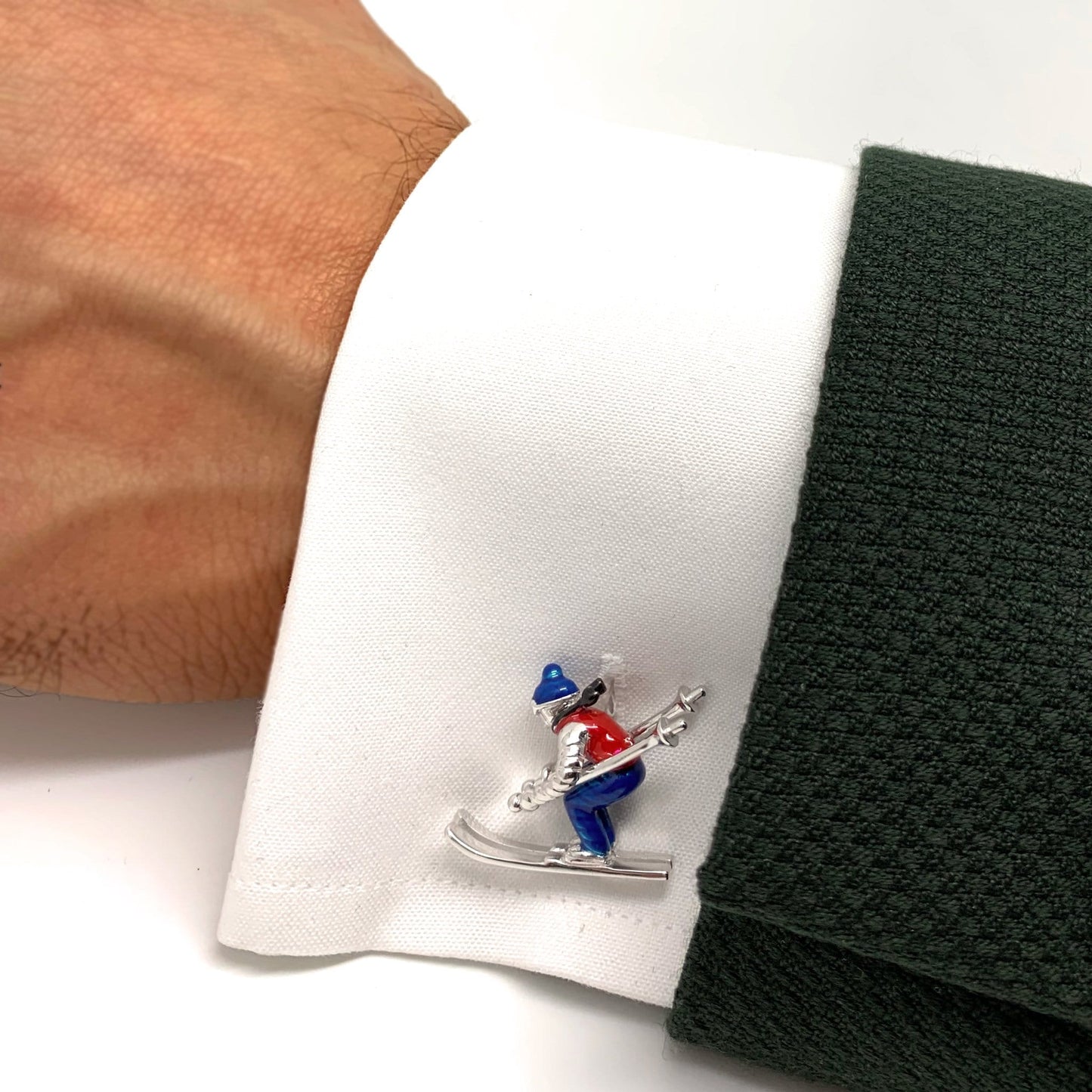 Skifahrer Manschettenknöpfe Silber I STEINLINS