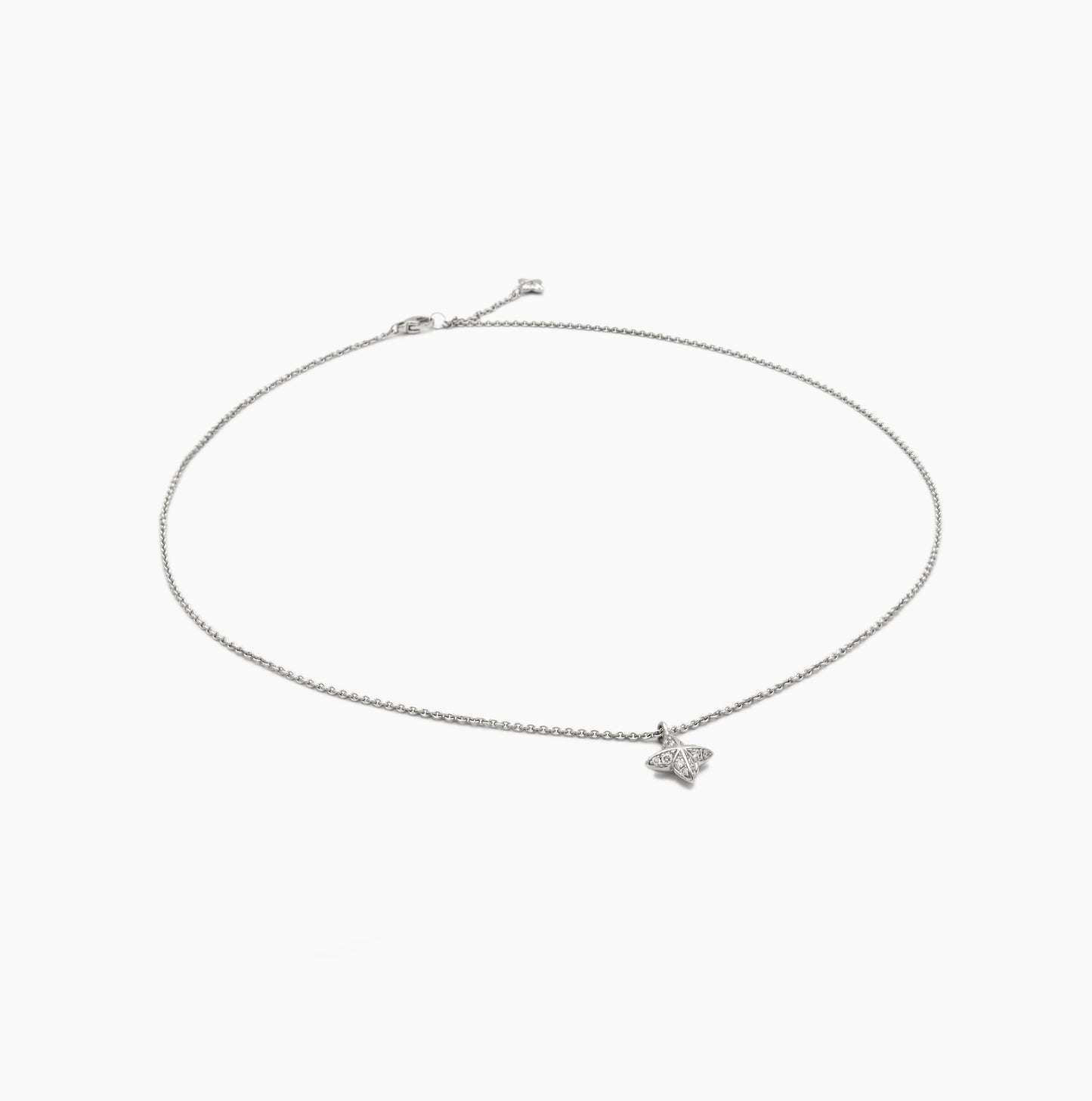 Weissgold Halskette Lotus