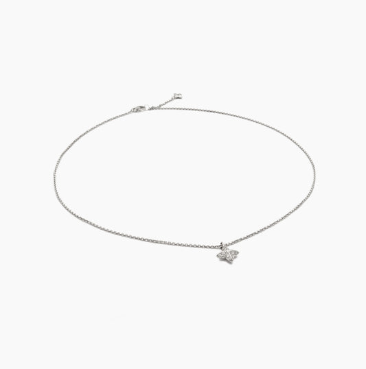 Weissgold Halskette Lotus