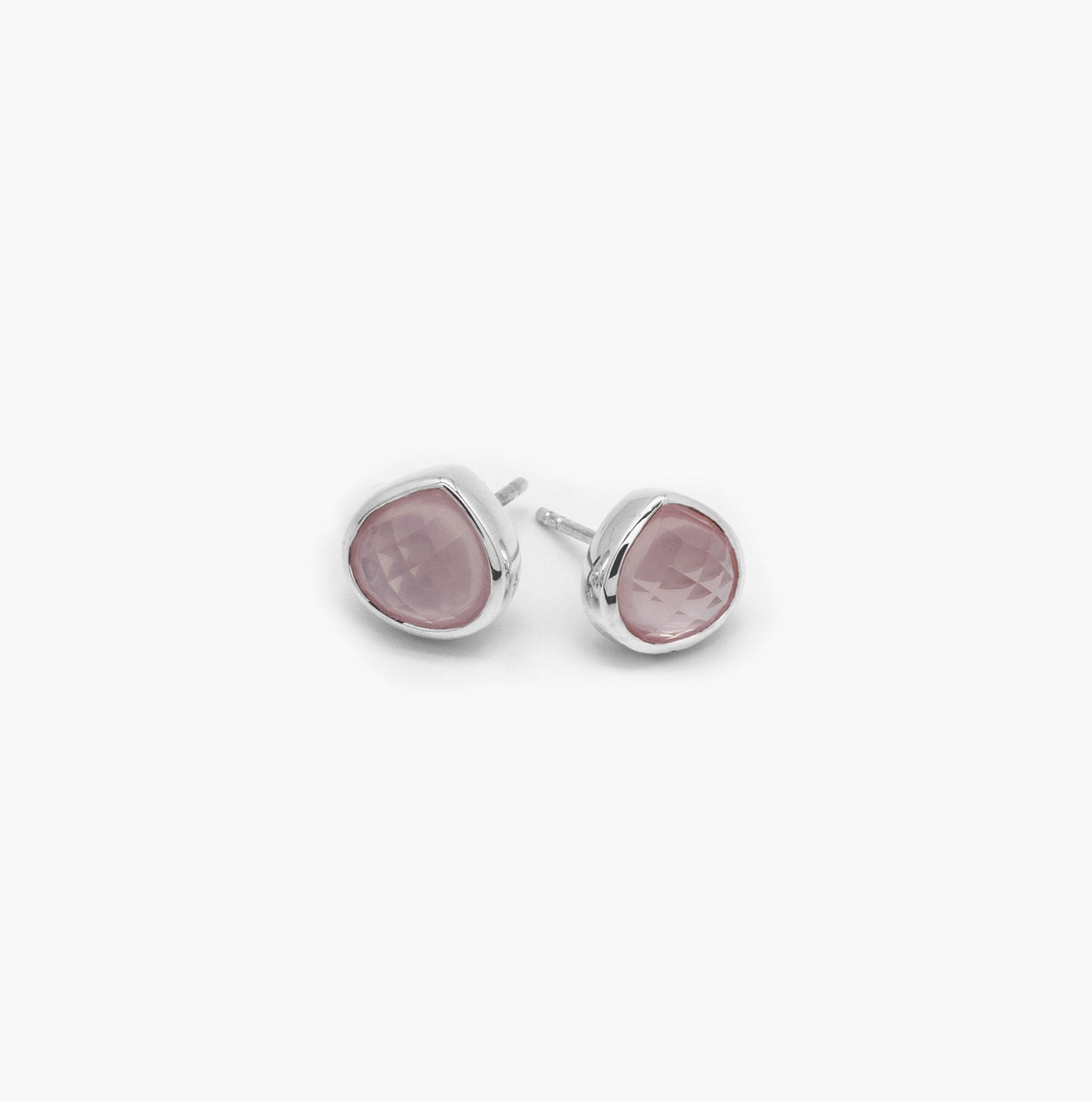 Ear studs Pietra Drop rose quartz