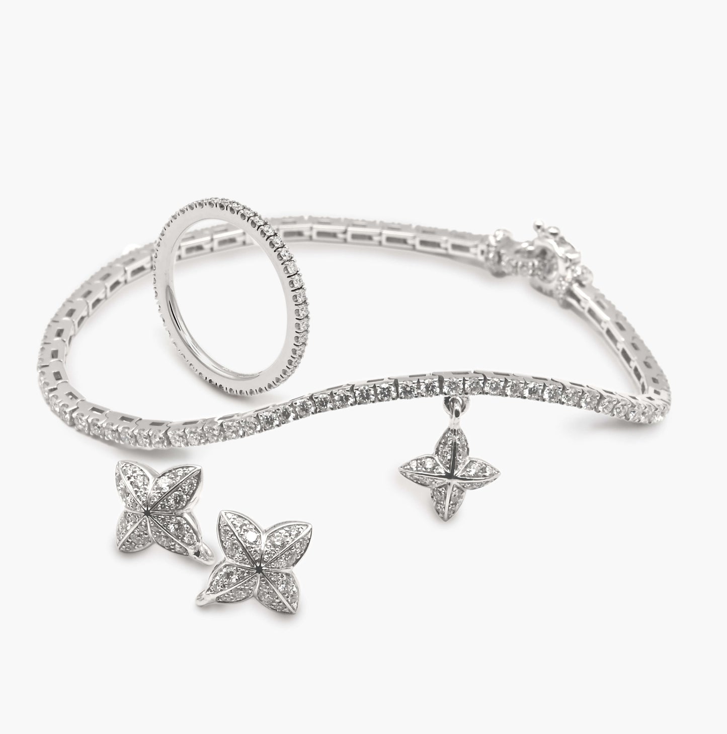 Diamantohrstecker Lotus