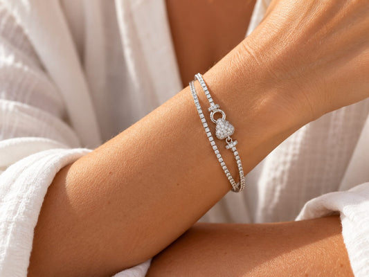 Tennisarmband Herzverschluss