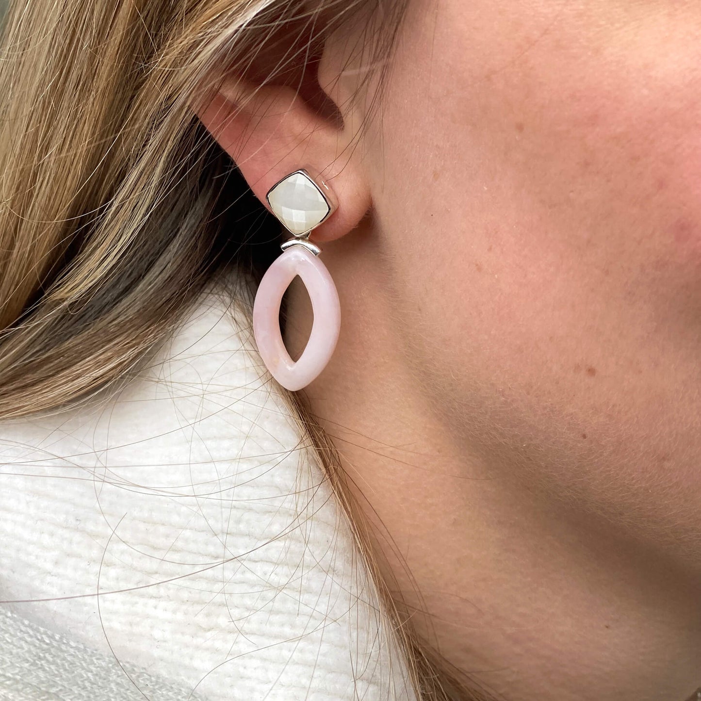 Hänger Pink Opal Hoop