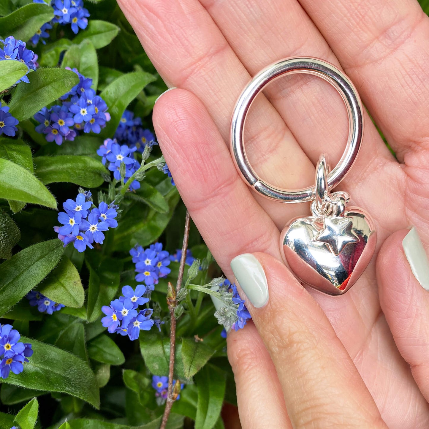 Keychain heart with asterisks